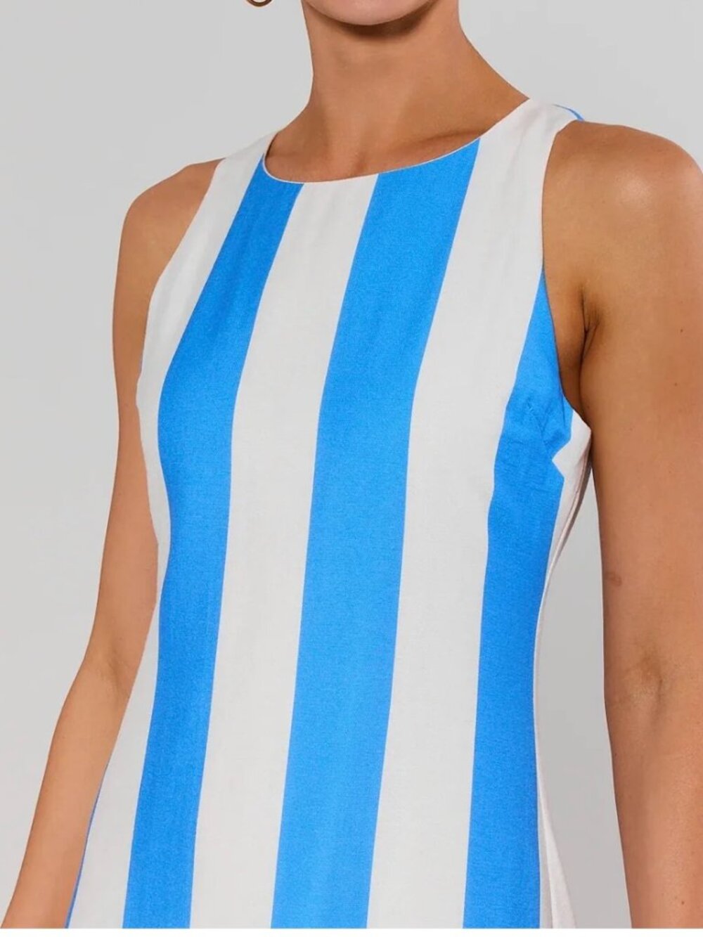 New Avara boutique Blue & White Striped Midi Dress Size XS NWT - Picture 3 of 3